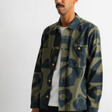 Folk | Folk Patch Overshirt - Olive Navy Cast Print