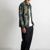 Folk | Folk Patch Overshirt - Olive Navy Cast Print
