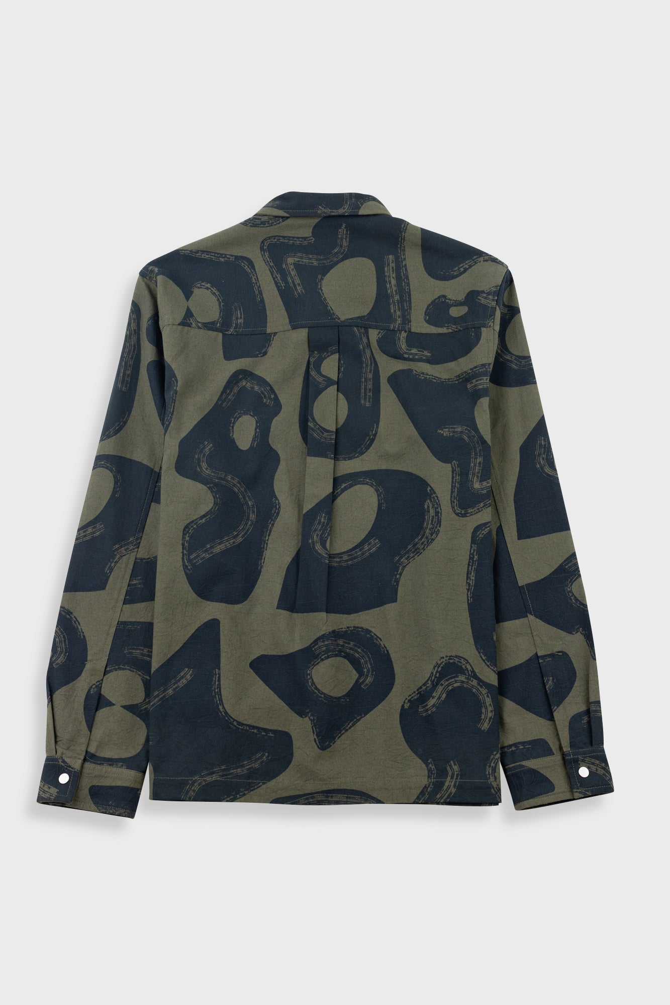 Folk | Folk Patch Overshirt - Olive Navy Cast Print