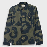 Folk | Folk Patch Overshirt - Olive Navy Cast Print