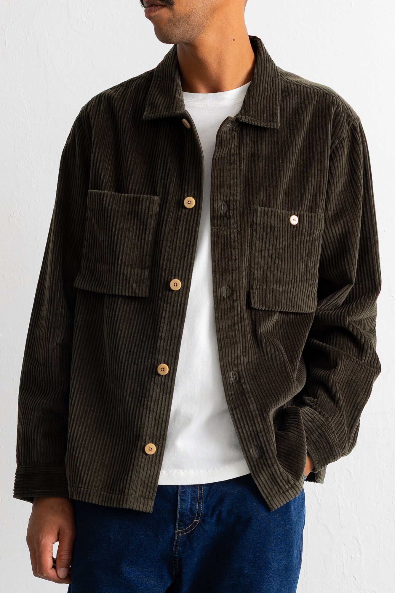 Folk | Folk Patch Overshirt - Deep Sage Chunky Cord