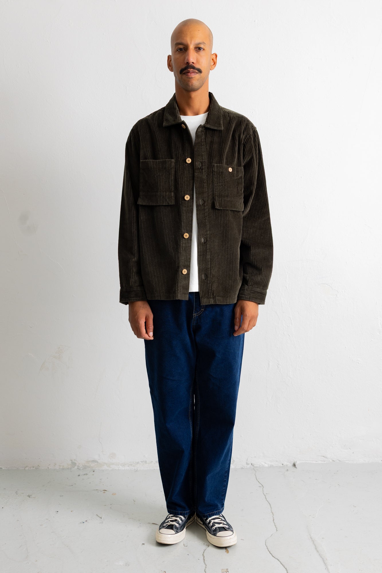 Folk | Folk Patch Overshirt - Deep Sage Chunky Cord
