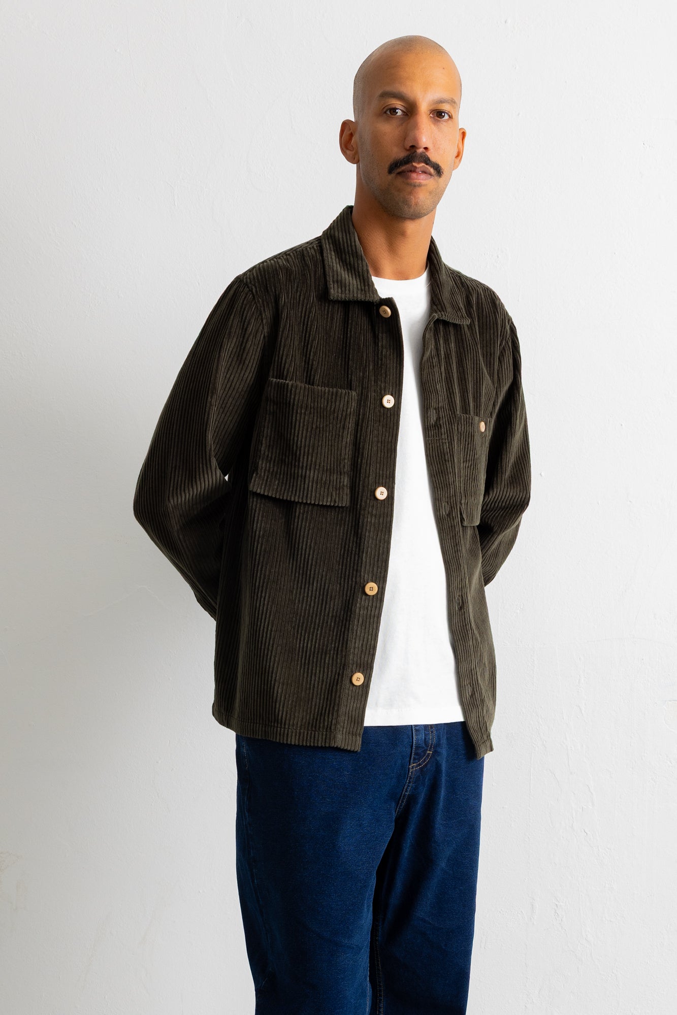 Folk | Folk Patch Overshirt - Deep Sage Chunky Cord