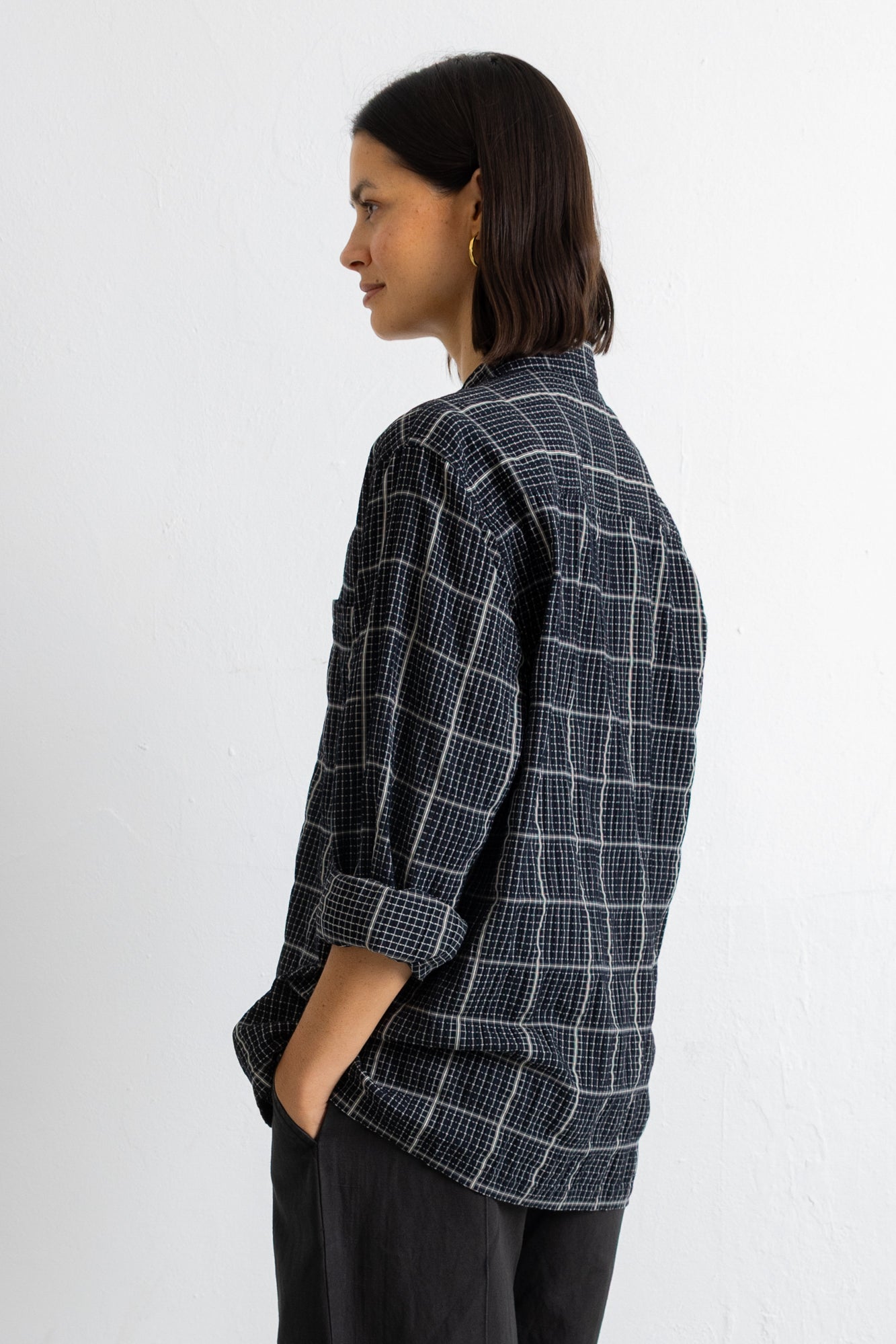 Folk | Folk Patch Shirt - Black Windowpane Check