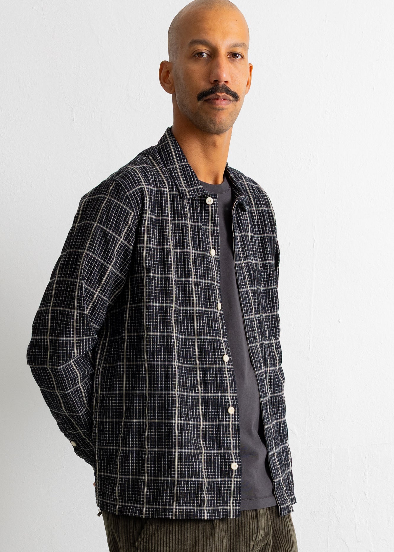 Folk | Folk Patch Shirt - Black Windowpane Check