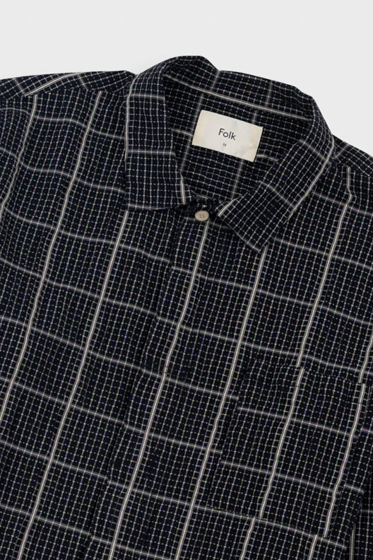 Folk | Folk Patch Shirt - Black Windowpane Check