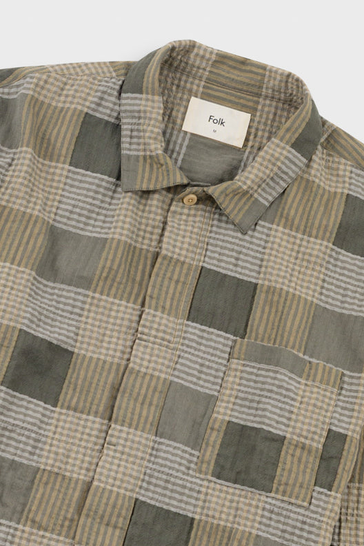 Folk | Folk Patch Shirt - Sage Multicheck