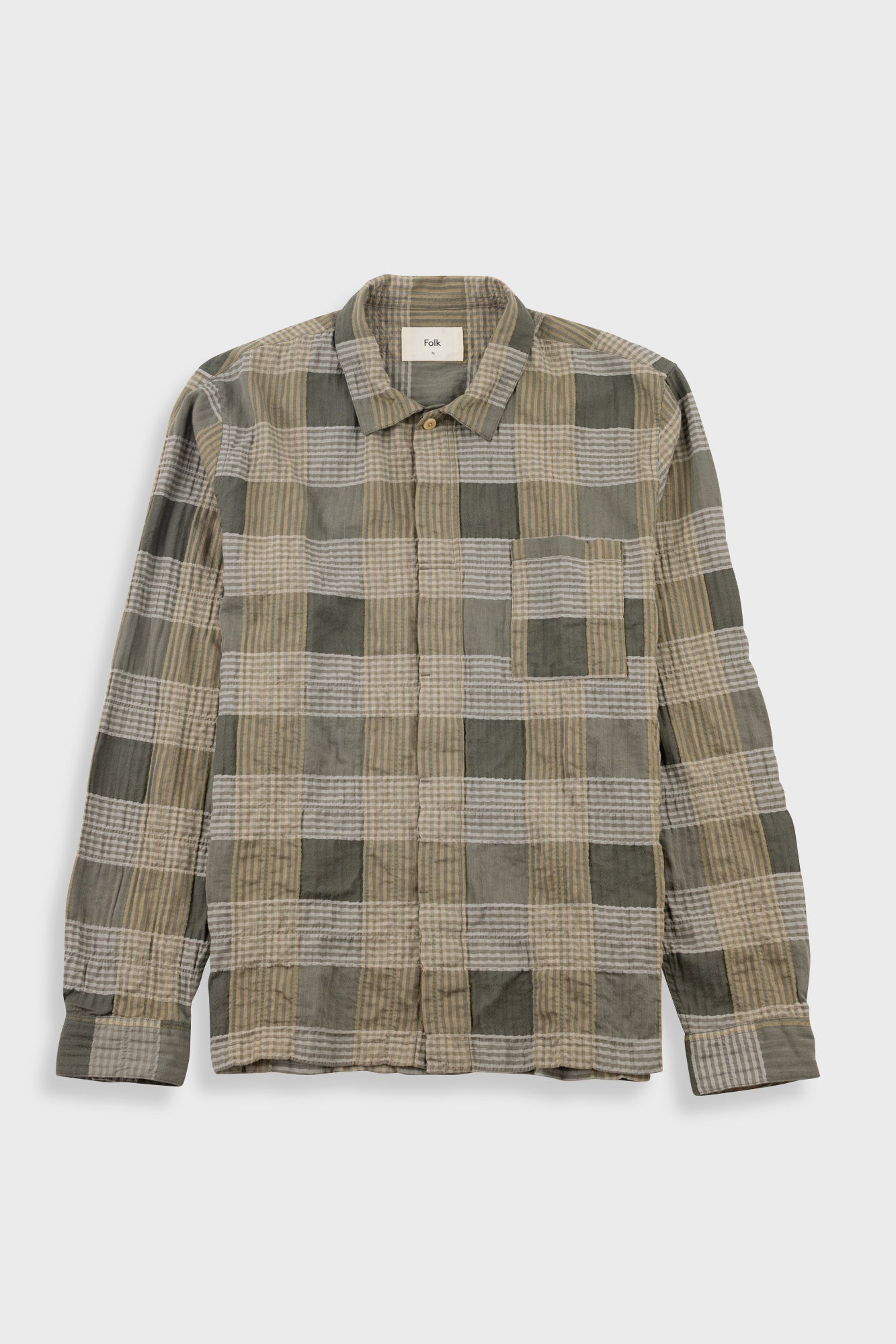 Folk | Folk Patch Shirt - Sage Multicheck