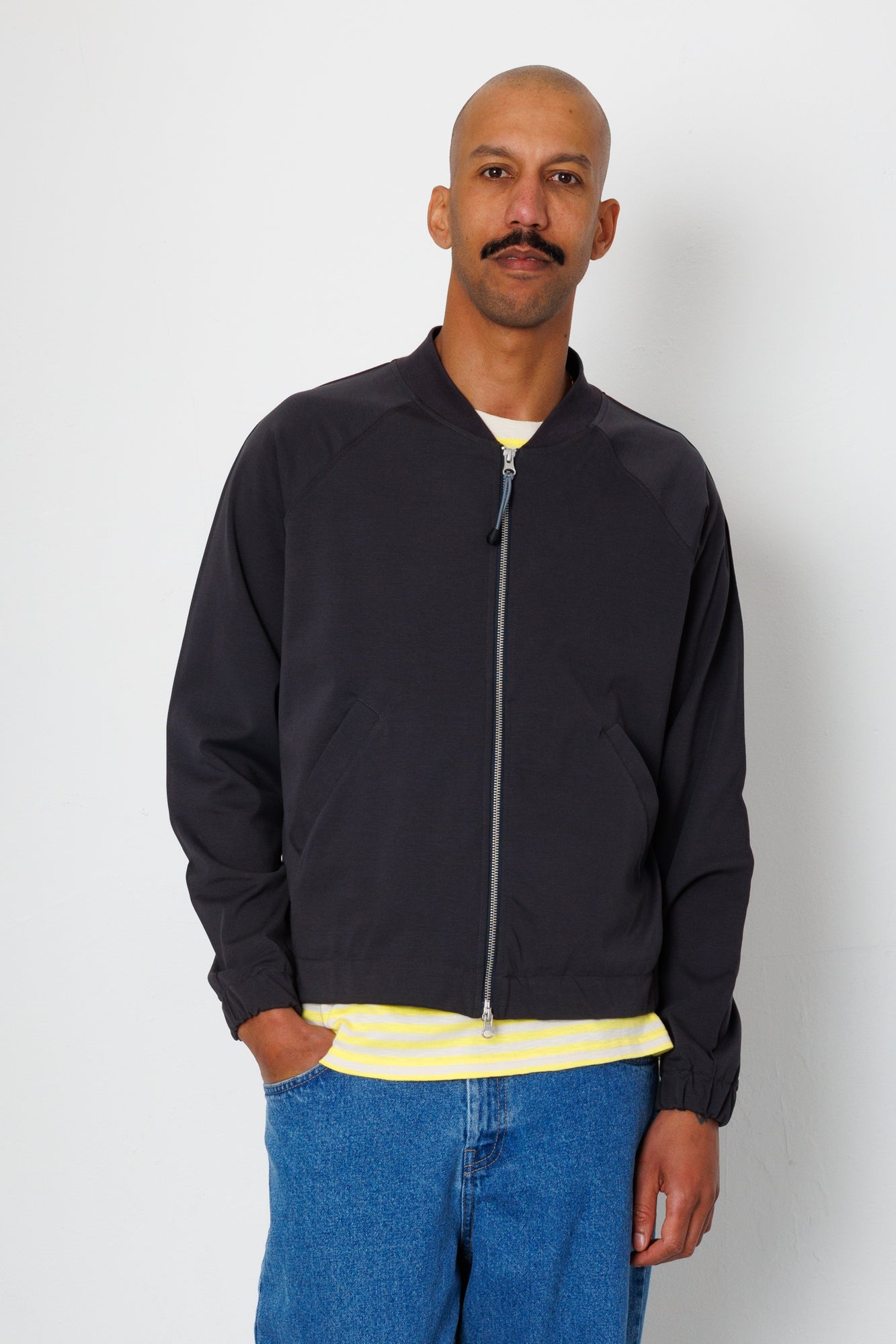 Folk | Folk Pintuck Jersey Bomber - Charcoal