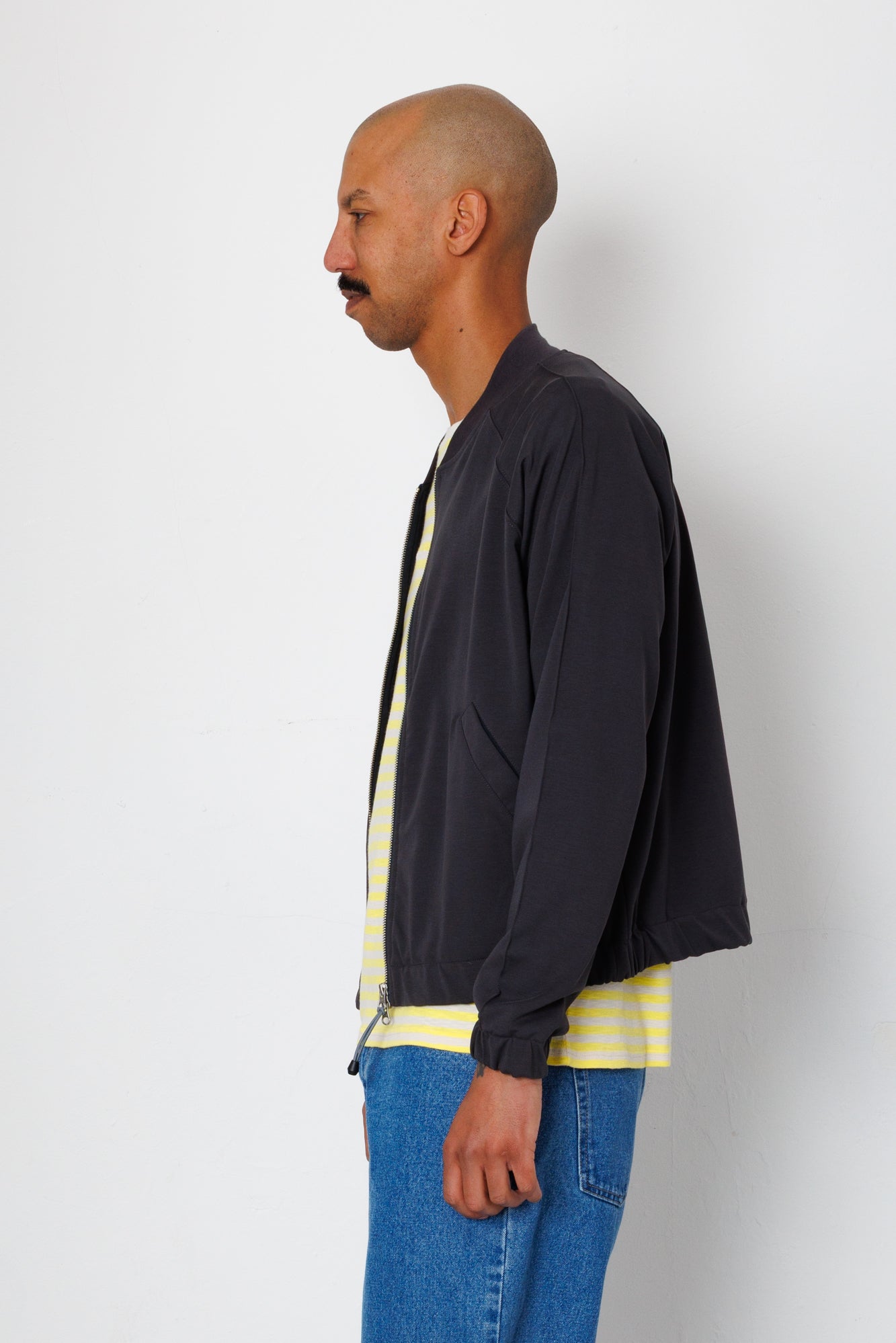 Folk | Folk Pintuck Jersey Bomber - Charcoal
