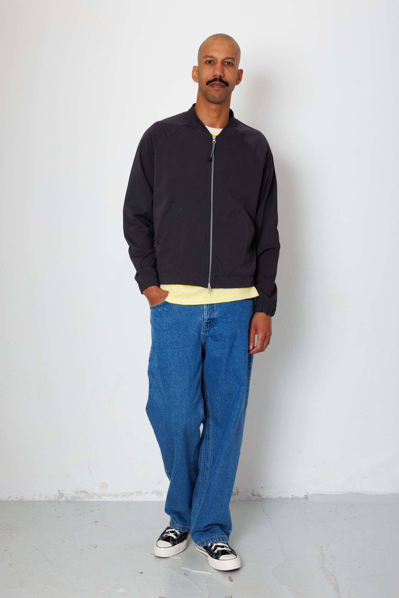 Folk | Folk Pintuck Jersey Bomber - Charcoal