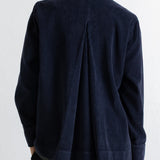 Pleated Shirt - Blue Black Chunky Cord