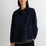 Pleated Shirt - Blue Black Chunky Cord