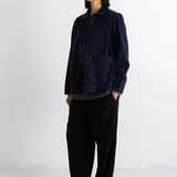 Pleated Shirt - Blue Black Chunky Cord