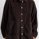 Folk | Folk Pleated Shirt - Chocolate Chunky Cord
