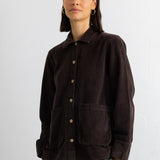 Folk | Folk Pleated Shirt - Chocolate Chunky Cord