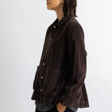 Folk | Folk Pleated Shirt - Chocolate Chunky Cord