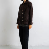 Pleated Shirt - Chocolate Chunky Cord
