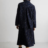Pleated Shirt - Deep Indigo Jacquard