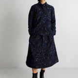 Pleated Shirt - Deep Indigo Jacquard