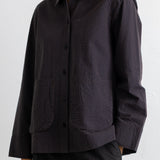 Pleated Shirt - Deep Navy Chestnut Seersucker