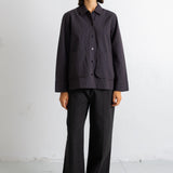 Pleated Shirt - Deep Navy Chestnut Seersucker
