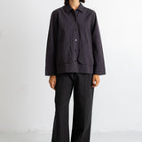 Pleated Shirt - Deep Navy Chestnut Seersucker