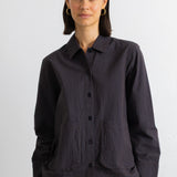 Pleated Shirt - Deep Navy Chestnut Seersucker