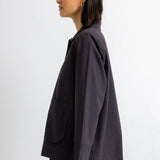 Pleated Shirt - Deep Navy Chestnut Seersucker