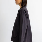 Pleated Shirt - Deep Navy Chestnut Seersucker