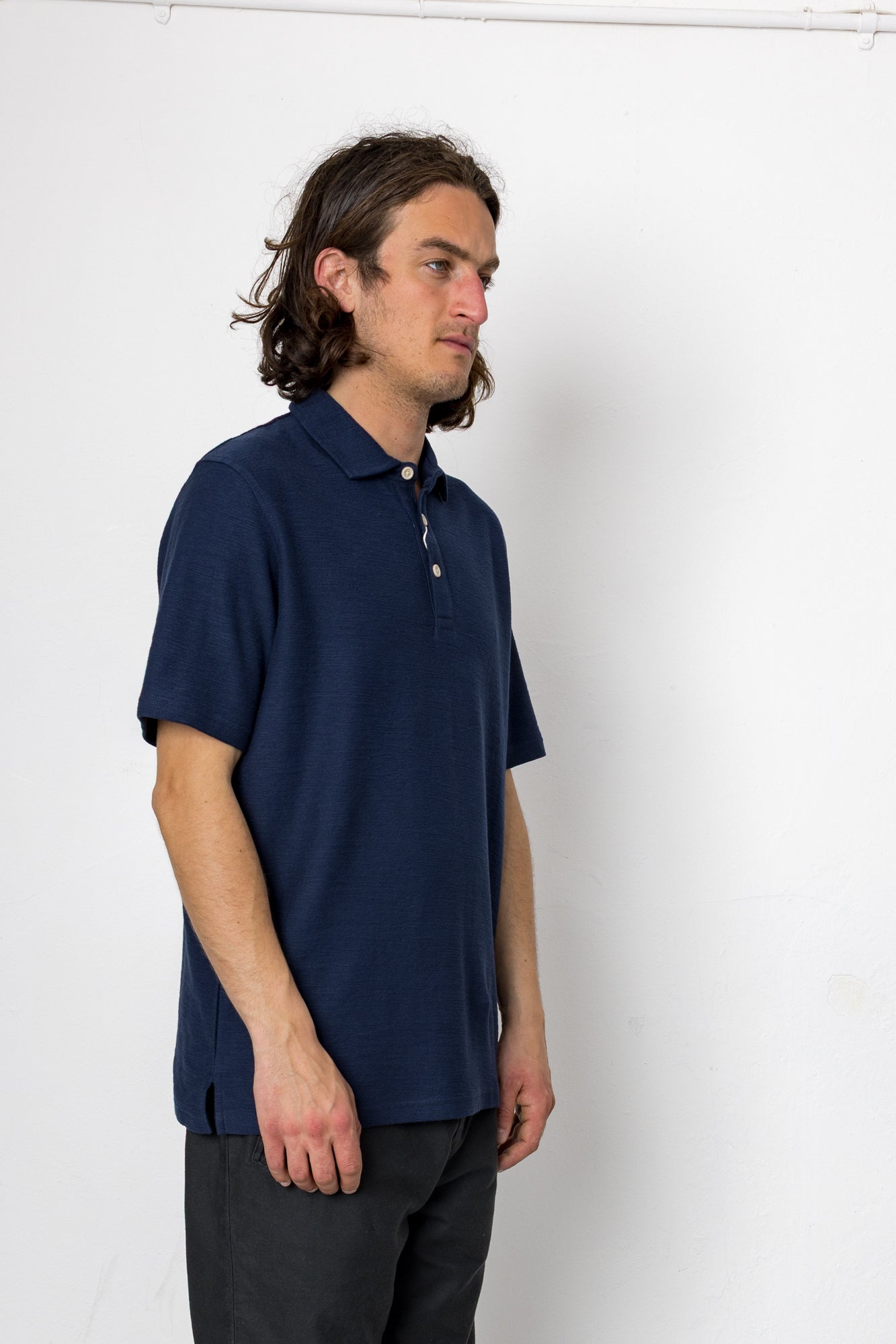 Folk | Folk Ray Slub Polo - Dark Navy