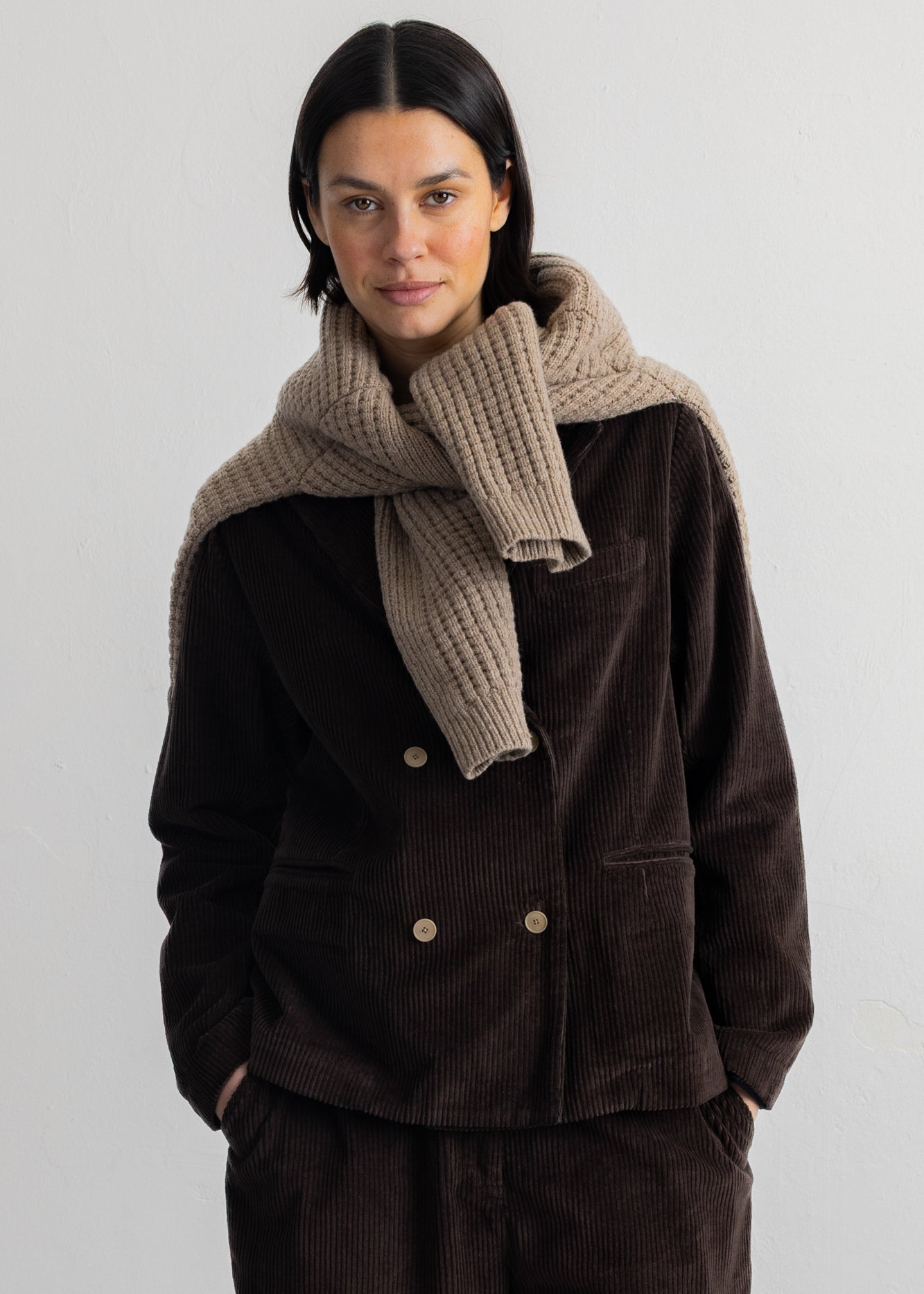 Folk | Folk Relaxed Fit Blazer - Chocolate Chunky Cord