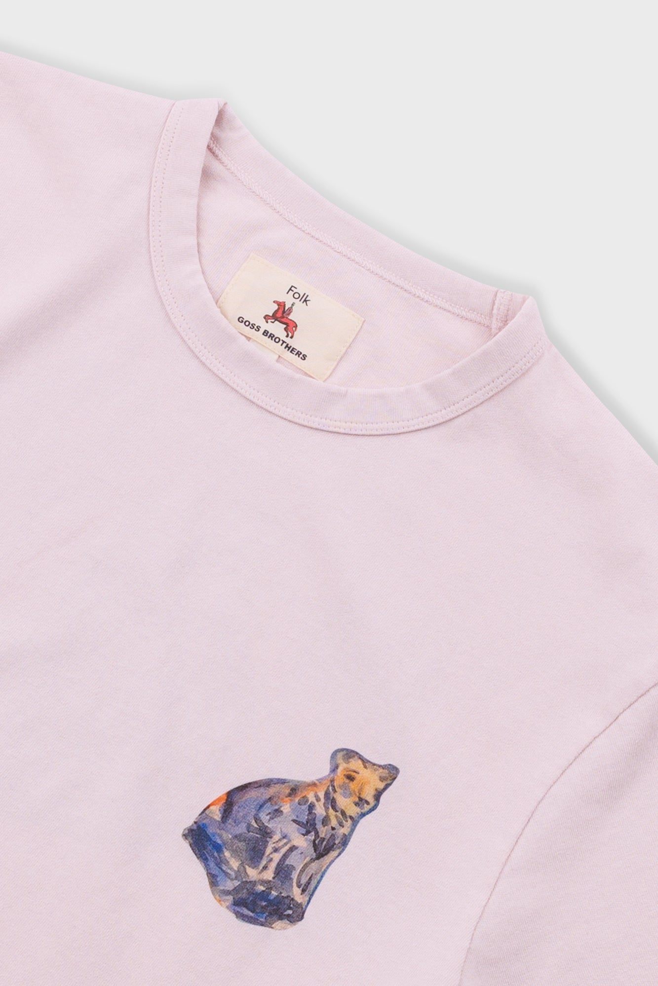 Folk | Folk Relaxed T-Shirt - Light Pink Jungle Cat | Folk x Goss Brothers