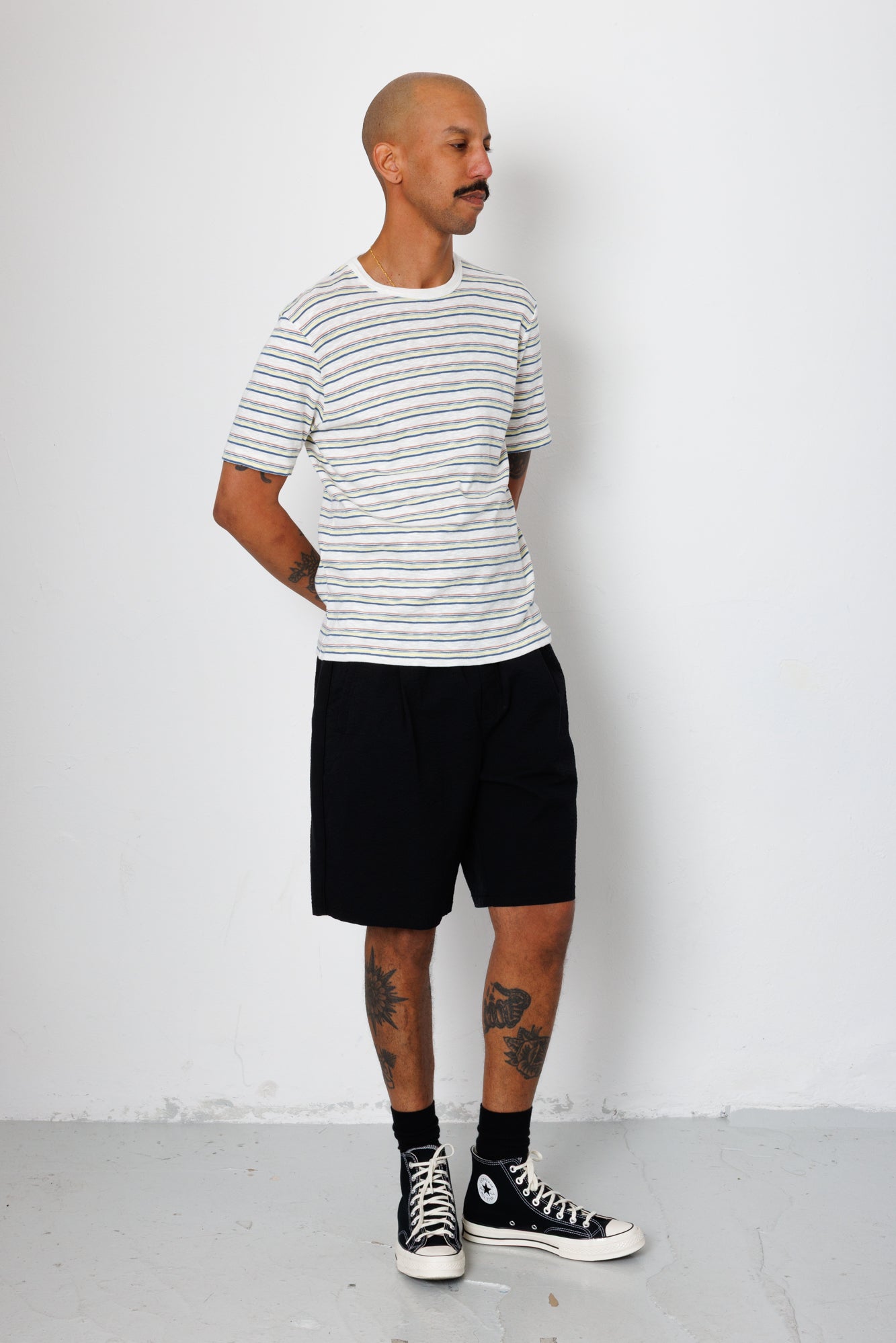 Folk | Folk Relaxed Assembly Short - Black Seersucker
