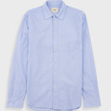 Light blue striped shirt on a white background