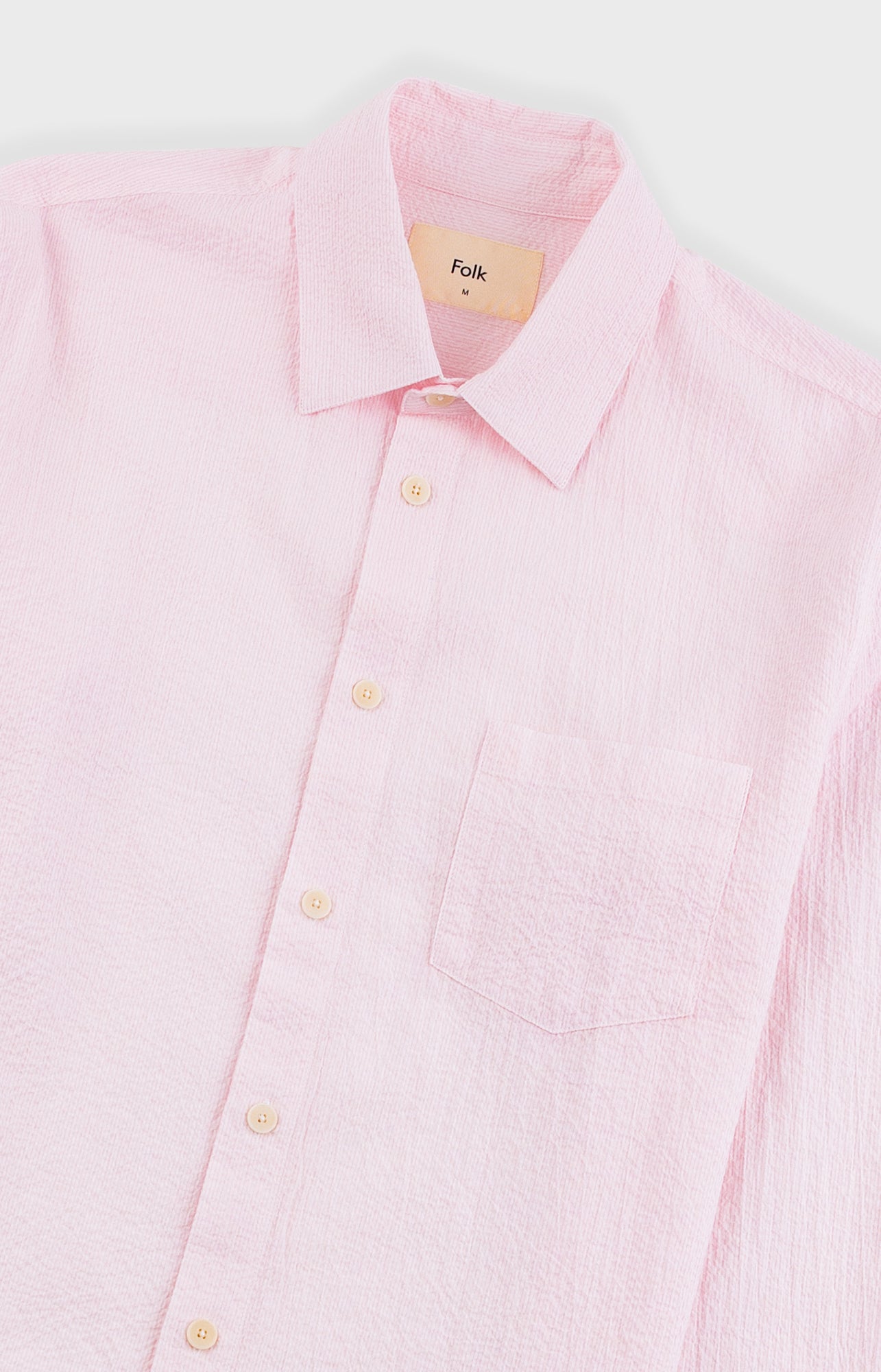 Folk | Folk Relaxed Fit Shirt - Pink Fine Stripe