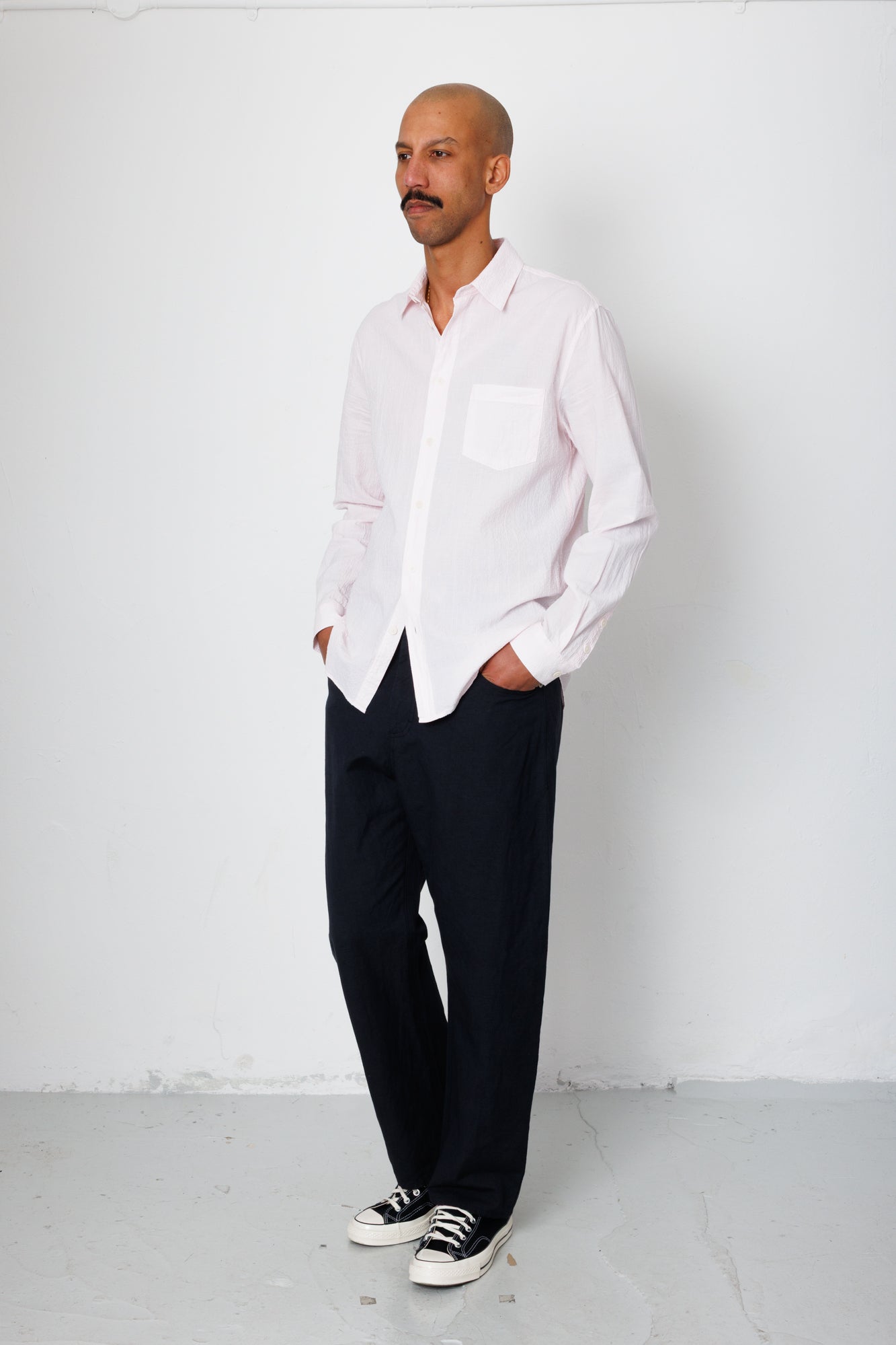Folk | Folk Relaxed Fit Shirt - Pink Fine Stripe