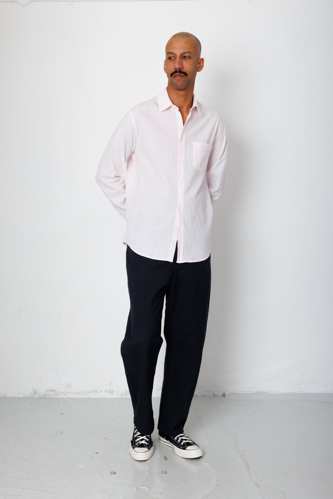 Folk | Folk Relaxed Fit Shirt - Pink Fine Stripe