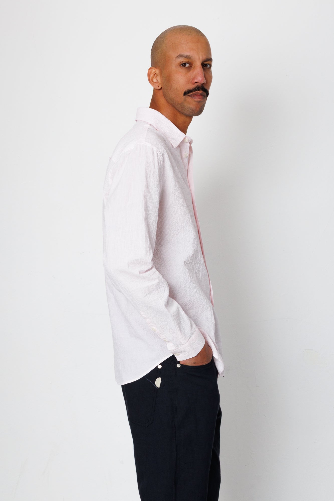 Folk | Folk Relaxed Fit Shirt - Pink Fine Stripe