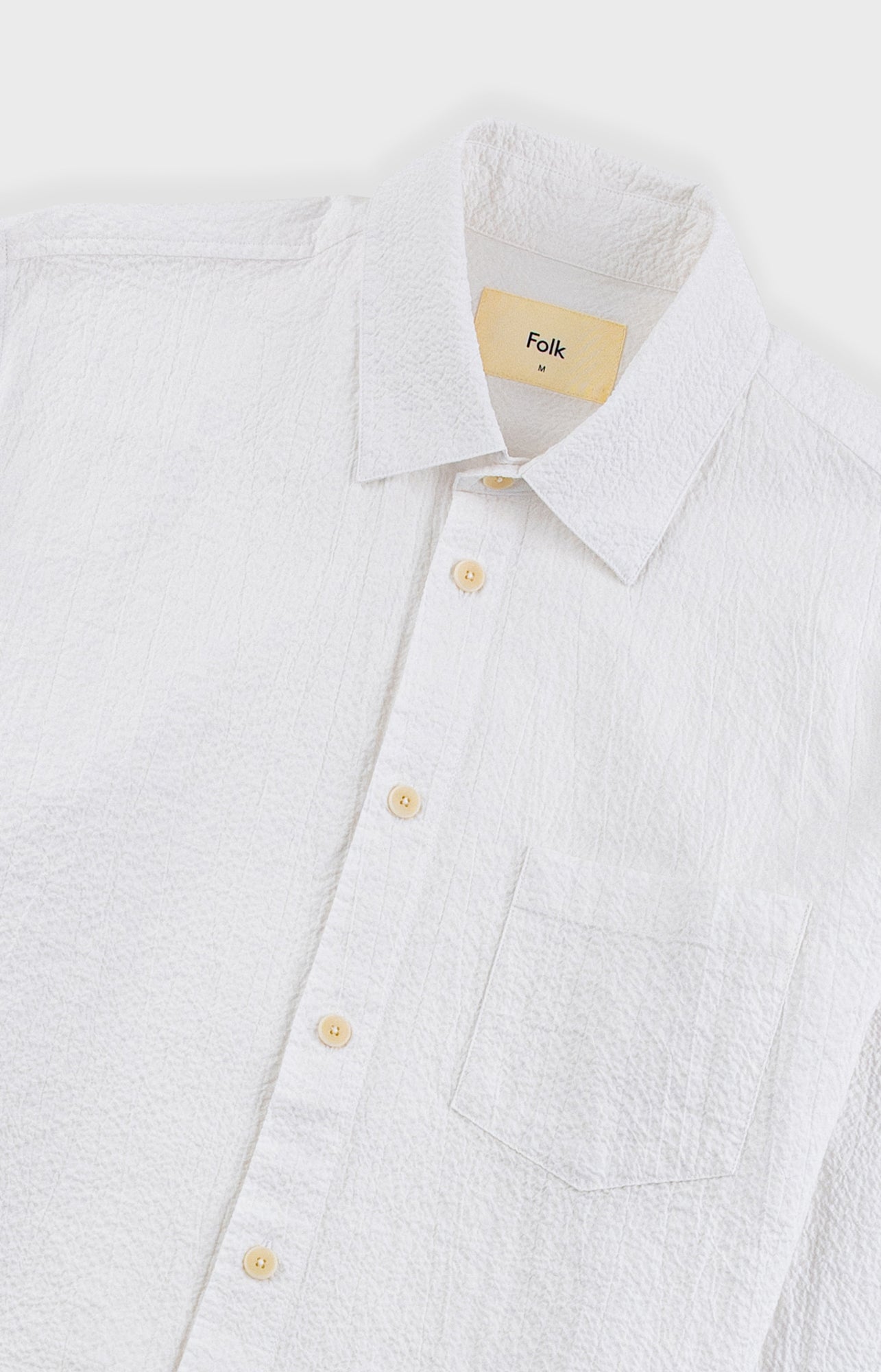 Folk | Folk Relaxed Fit Shirt - White Bubble Seersucker