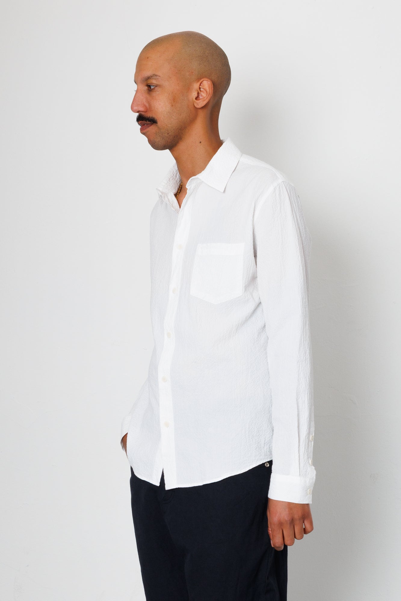 Folk | Folk Relaxed Fit Shirt - White Bubble Seersucker