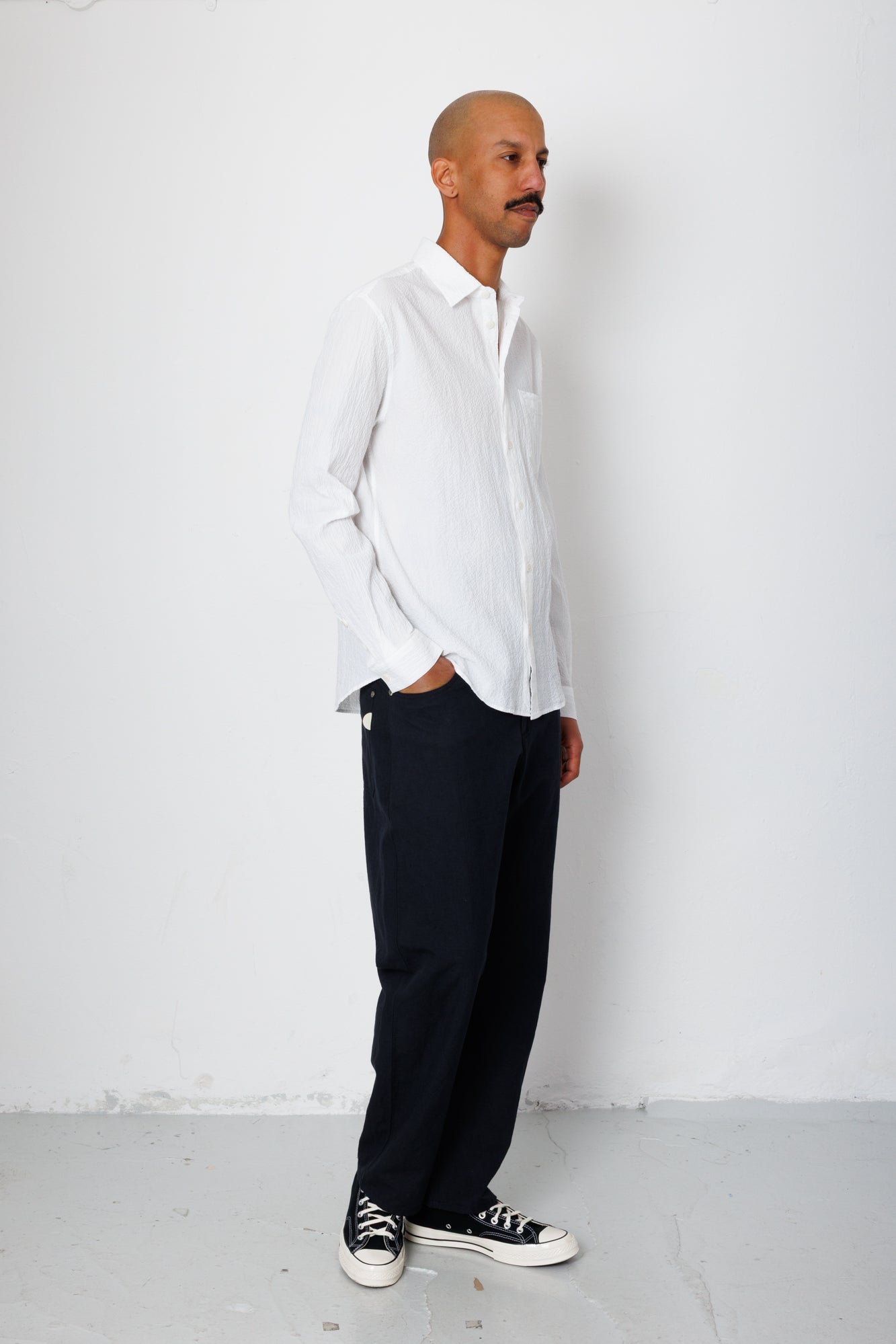 Folk | Folk Relaxed Fit Shirt - White Bubble Seersucker