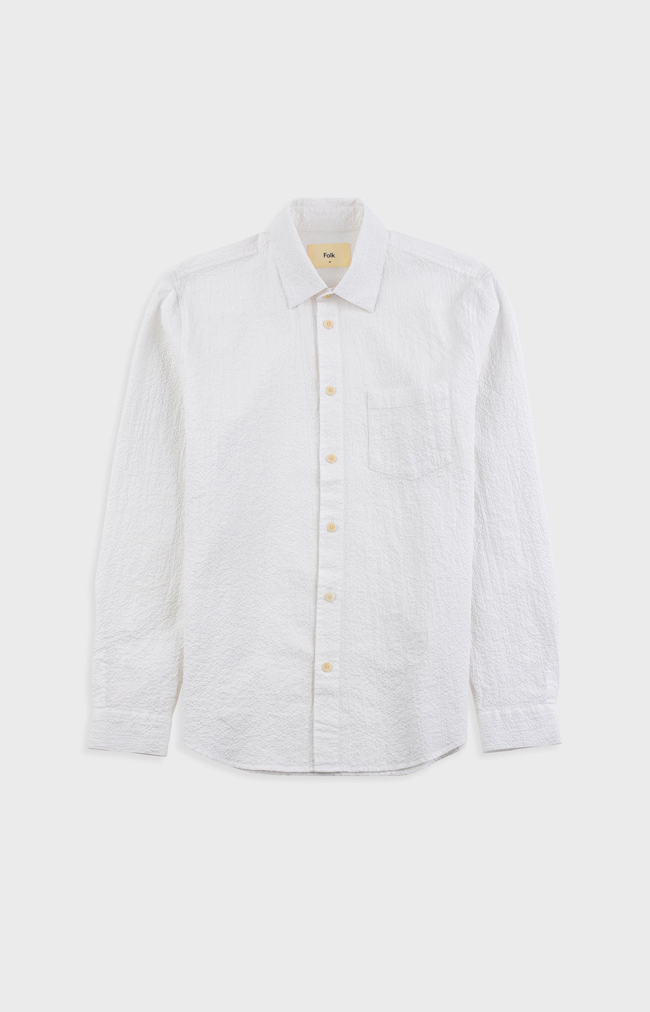 Folk | Folk Relaxed Fit Shirt - White Bubble Seersucker