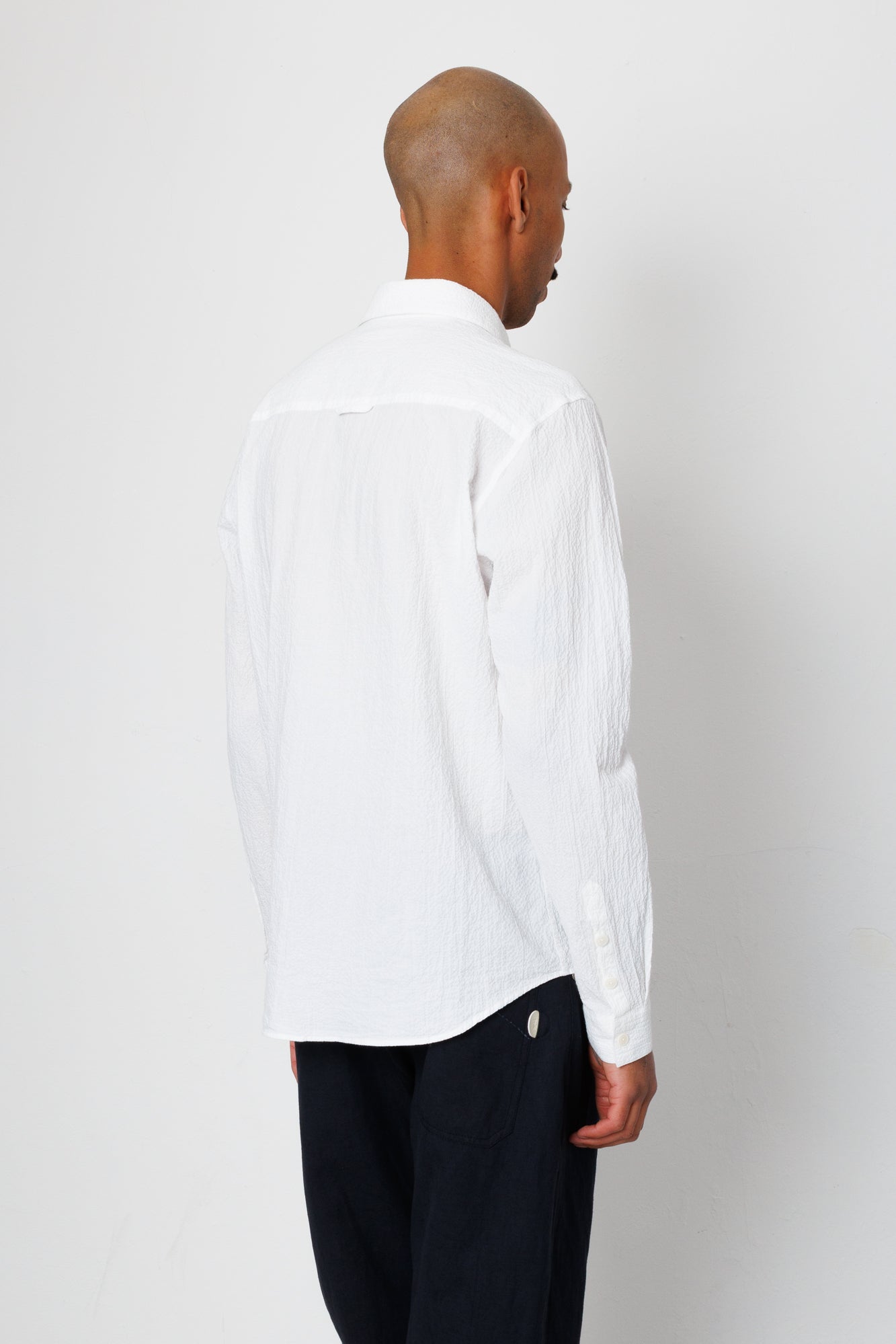 Folk | Folk Relaxed Fit Shirt - White Bubble Seersucker