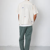 Folk | Folk x END. Clothing | Relaxed Soft Collar Shirt - Ecru Embroidery 