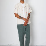 Folk | Folk x END. Clothing | Relaxed Soft Collar Shirt - Ecru Embroidery 