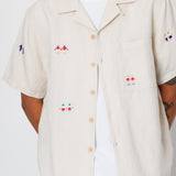 Folk | Folk x END. Clothing | Relaxed Soft Collar Shirt - Ecru Embroidery 