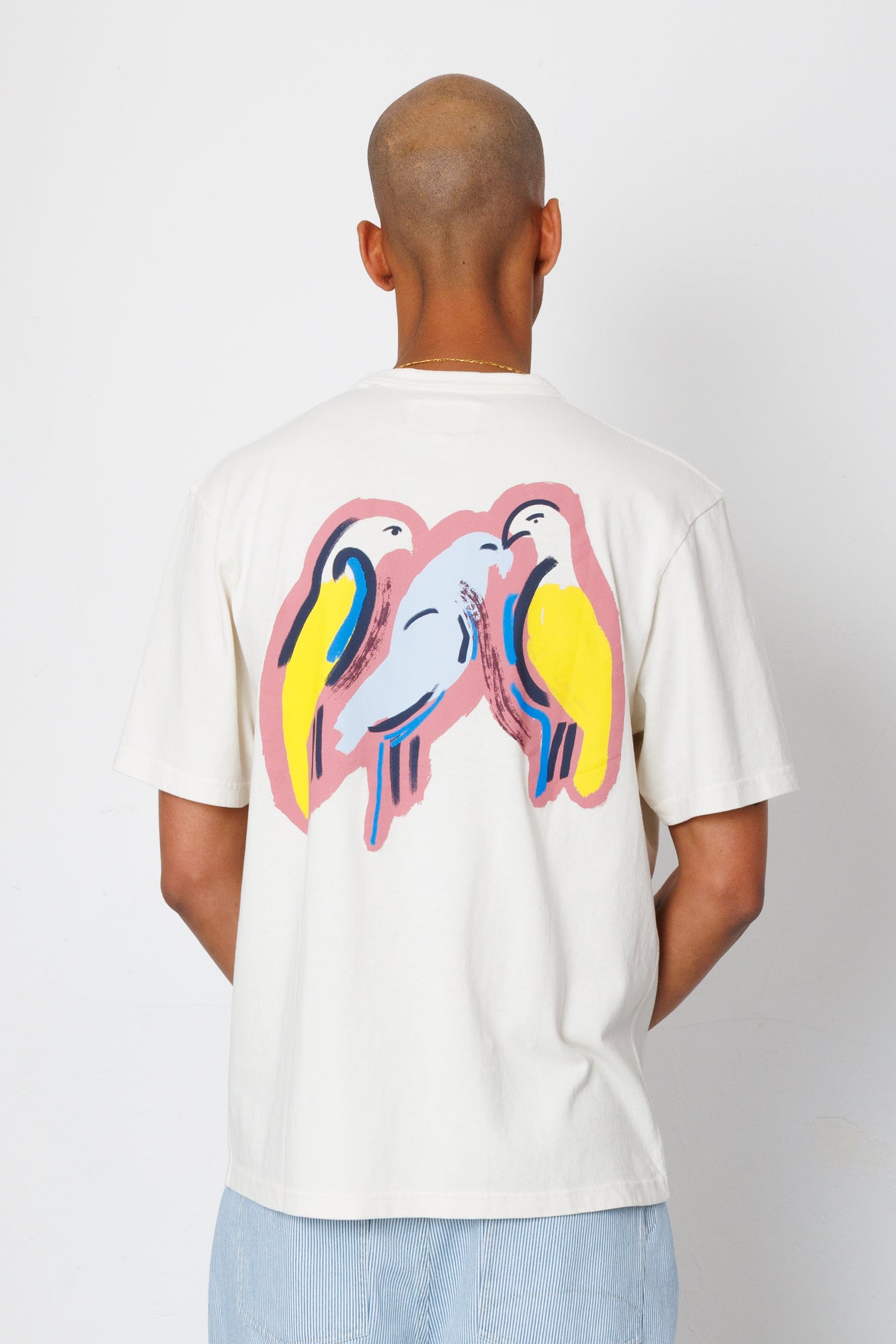 Folk | Folk Relaxed T-Shirt - Ecru Parrot Print | Folk x Goss Brothers