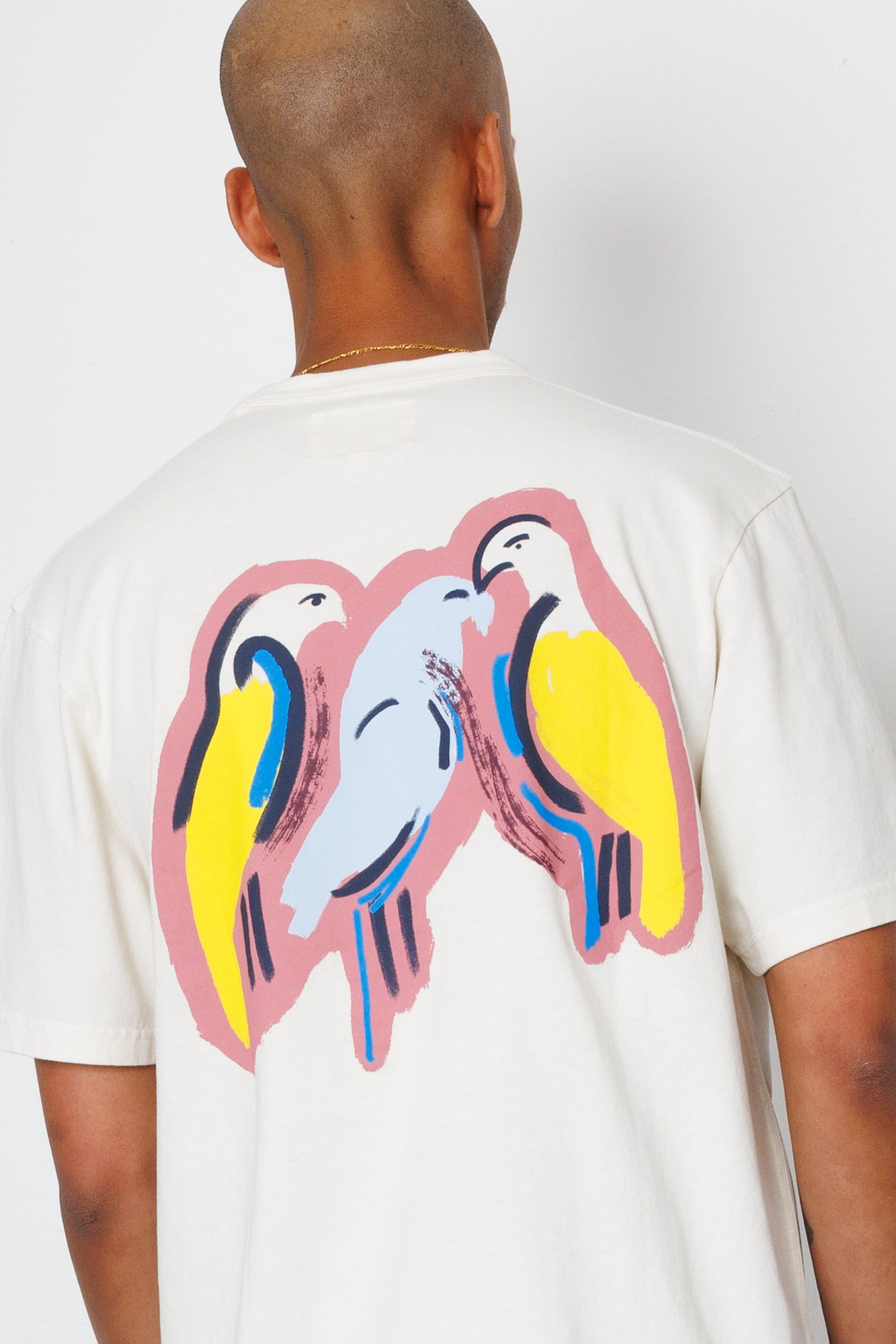 Folk | Folk Relaxed T-Shirt - Ecru Parrot Print | Folk x Goss Brothers