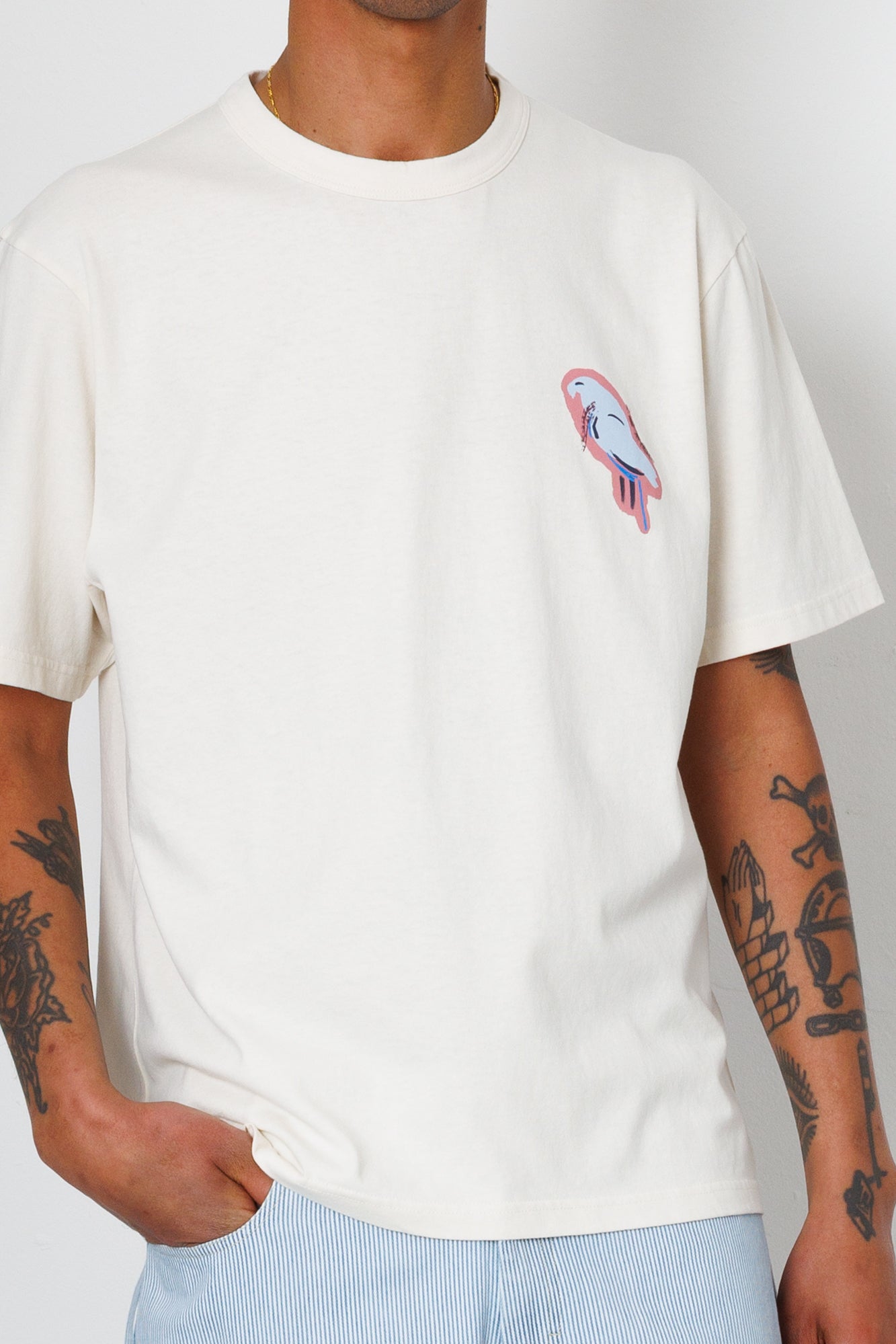 Folk | Folk Relaxed T-Shirt - Ecru Parrot Print | Folk x Goss Brothers